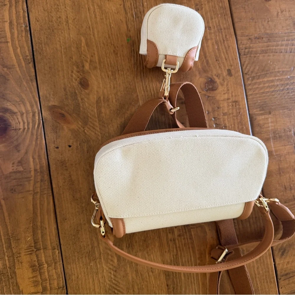 lululemon athletica Cream and Tan Crossbody Bag Set with Mini Pouch - Picture 5 of 7